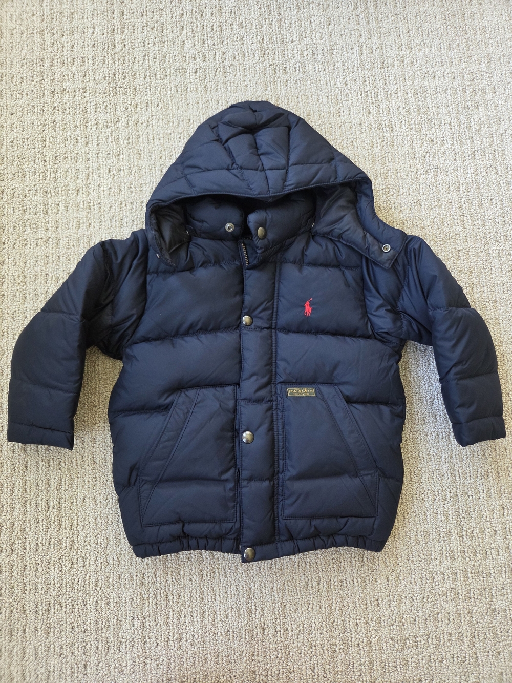 Polo Ralph Lauren Navy Puffer Jacket with Hood